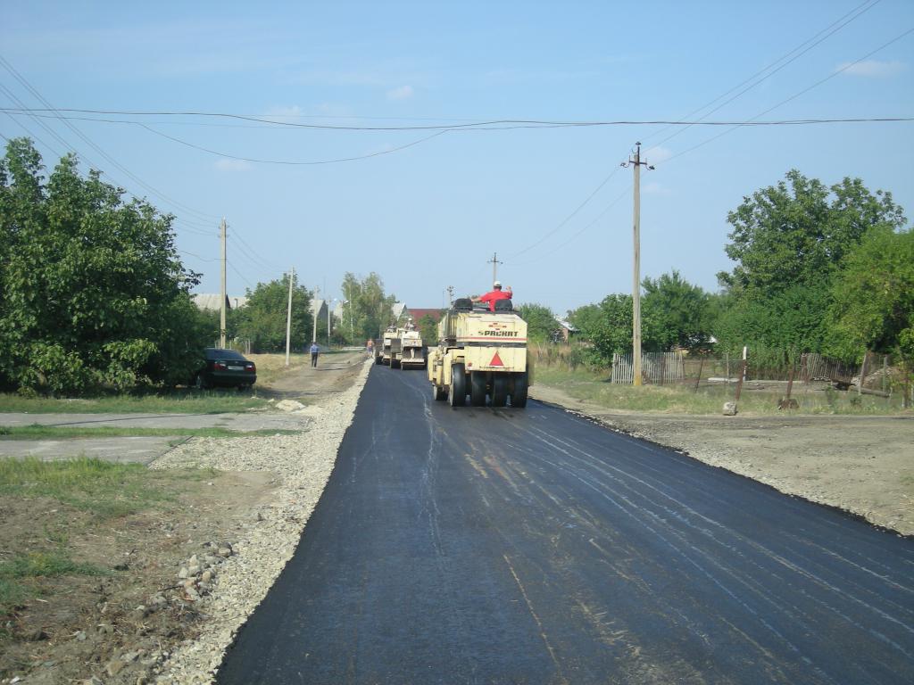 Строительство дороги на ул. Молодежной.